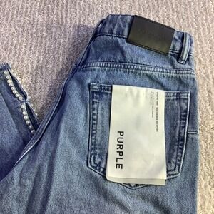 Purple‎ Brand Womens High Rise Wide Leg Jeans Size 29 Side Cut Out Pearly NWT